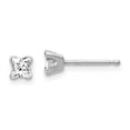 thumbnail image 1 of 14K White Gold AA Quality Complete Princess Cut Diamond Stud Earrings, 1 of 5