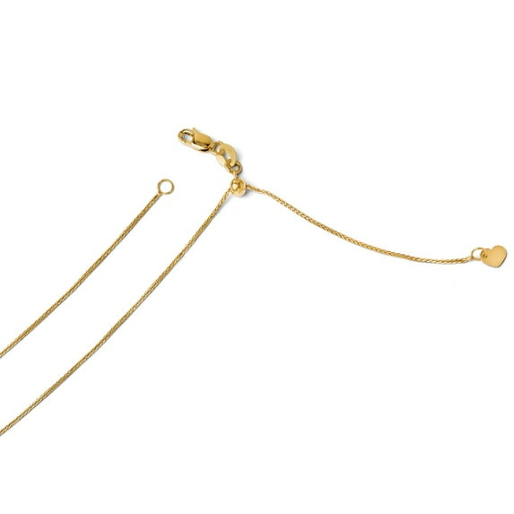 14K White Gold Adjustable .85mm Wheat Chain
