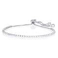 thumbnail image 1 of Amy and Annette 14K White Gold Adjustable Tennis Bracelet with crystals from in 14K White Gold Plated, 1 of 6