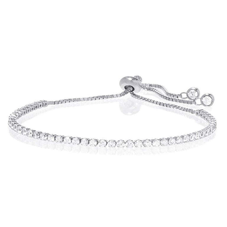 Amy and Annette 14K White Gold Adjustable Tennis Bracelet