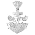 thumbnail image 1 of 14K White Gold Anchor With Shells And Starfish Pendant - 38 mm, 1 of 3