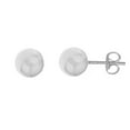 thumbnail image 1 of 14K White Gold Ball Stud Post Earrings for Women 3,4,5,6,7,8mm (6 mm), 1 of 4