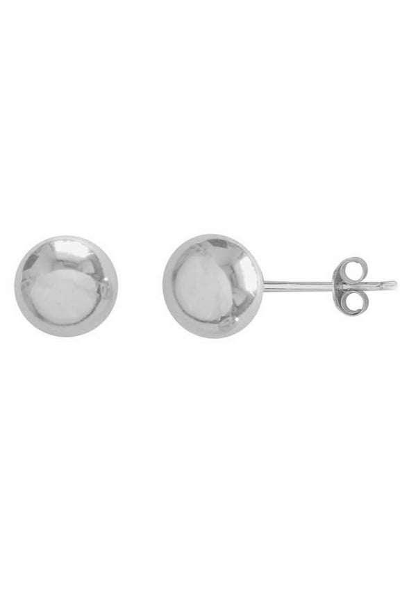 14K White Gold Ball Stud Post Earrings for Women 3,4,5,6,7,8mm (7 mm)
