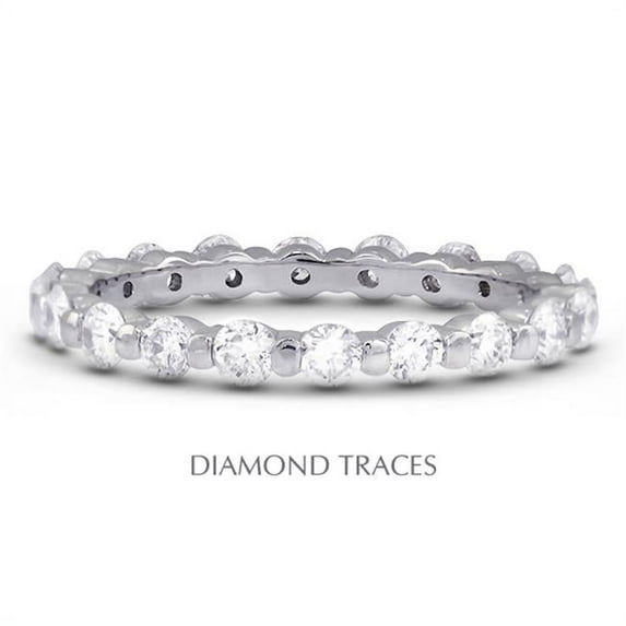 14K White Gold Bar Setting 2.26 Carat Total Natural Diamonds Classic Eternity Ring