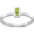 thumbnail image 1 of 14K White Gold Bezel-Set Peridot Ring (Size 7) Made In India rm4329-pe-w, 1 of 5