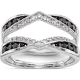 thumbnail image 1 of 14K White Gold Black & Diamond Guard (Size 7) Made In India rm3127b-bk-075-waa, 1 of 5