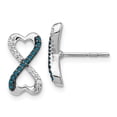 thumbnail image 1 of 14K White Gold Blue & White Diamond Infinity Heart Post Earrings, 1 of 1