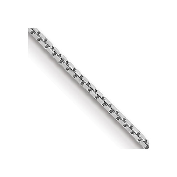 14K White Gold Box Chain Styles Necklace 16 inch .9 mm with Spring Ring Clasp 0.9