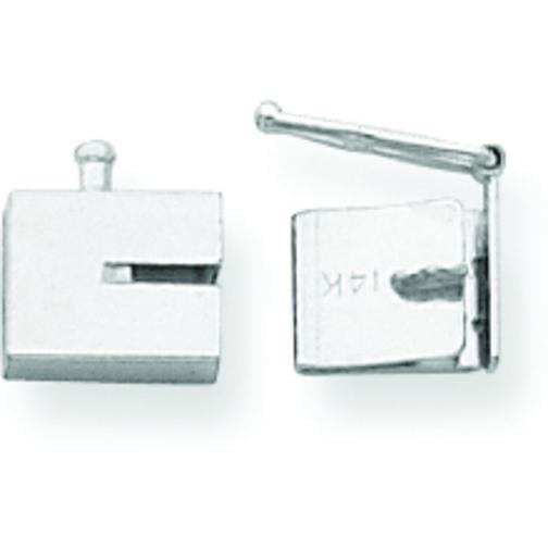 14K White Gold Box Clasp Replacement Tongue (7.60Mm To 10.00Mm)