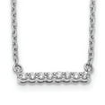 thumbnail image 1 of 14K White Gold Cable Diamond Necklace Chain Bar 18 inch 2 mm, 1 of 2