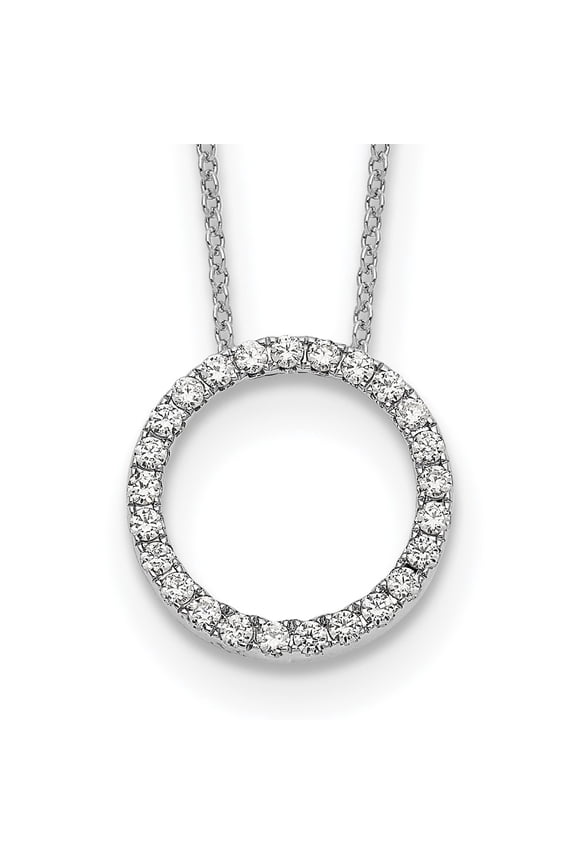 14K White Gold Cable Diamond Necklace Chain True Origin 1/2 carat Lab Grown VS/SI D E F Eternity 18 inch 16 mm