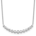 thumbnail image 1 of 14K White Gold Cable Diamond Necklace Chain True Origin 3/4 carat Lab Grown VS/SI D E F Graduated Curved Bar 18 inch 40 mm, 1 of 6