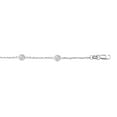 thumbnail image 1 of 14K White Gold Cable Link Chain Bracelet 7" with Lobster Clasp and 6 Round White Cubic Zirconia, 1 of 1