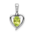 thumbnail image 1 of 14K White Gold Charm Pendant (08) August Peridot Oval Green Diamond Round 17 mm 10, 1 of 3