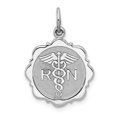 thumbnail image 1 of 14K White Gold Charm Pendant 25 mm 15 Registered Nurse Disc, 1 of 3