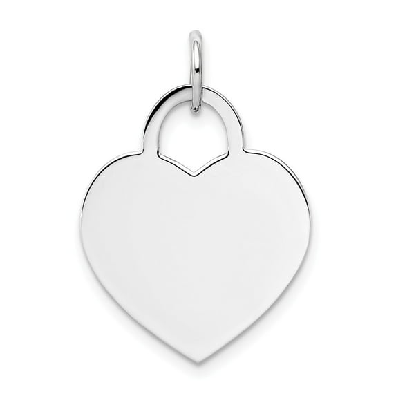 14K White Gold Charm Pendant 25 mm 18 Large Engravable Heart