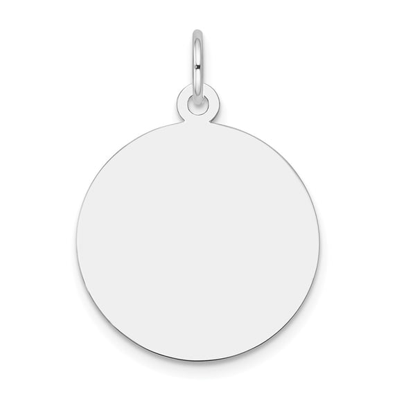 14K White Gold Charm Pendant 27 mm 20 Plain .018 Gauge Round Engravable Disc