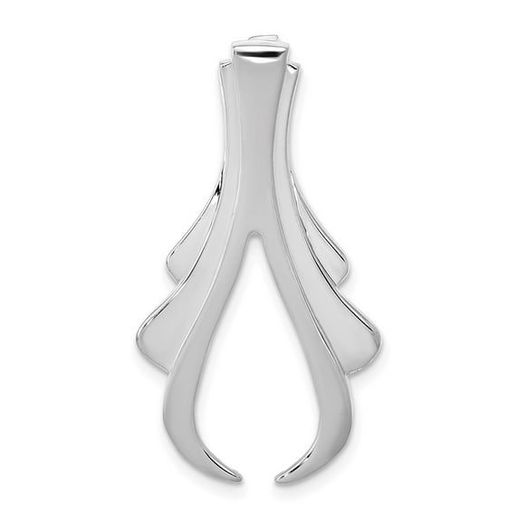 14K White Gold Charm Pendant 33 mm 18 Fits 6Mm Reg, 8Mm Fancy Omega Slide