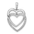 thumbnail image 1 of 14K White Gold Charm Pendant Diamond Round 1 10Ct. Double Heart, 1 of 2
