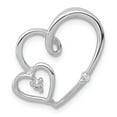 thumbnail image 1 of 14K White Gold Charm Pendant Diamond Round 1 20Ct. Double Hearts Chain Slide, 1 of 4