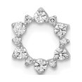 thumbnail image 1 of 14K White Gold Charm Pendant Diamond Round Fancy Circle Chain Slide, 1 of 4