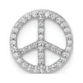 thumbnail image 1 of 14K White Gold Charm Pendant Diamond Round Peace Sign Slide, 1 of 4
