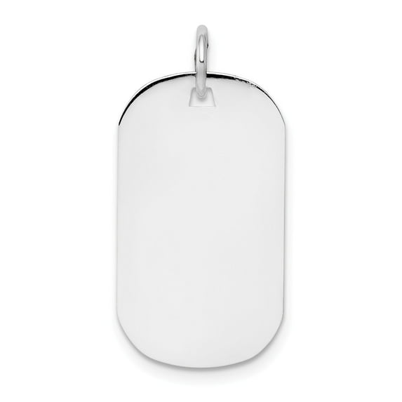 14K White Gold Charm Pendant Plain .027 Gauge Engraveable Dog Tag Disc