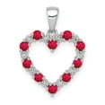 thumbnail image 1 of 14K White Gold Charm Pendant Ruby Round Red Diamond, 1 of 4