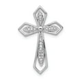 thumbnail image 1 of 14K White Gold Charm Pendant Slides Diamond Round Polished Cross Chain Slide, 1 of 4