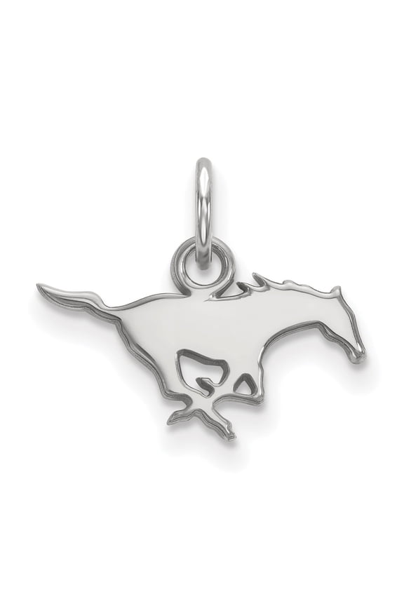 14K White Gold Charm Pendant Texas NCAA Southern Methodist University 14 mm 16