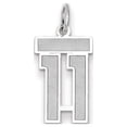 thumbnail image 1 of 14K White Gold Charm Pendant Themed 11 Wg Small Satin Number, 1 of 1
