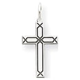 thumbnail image 1 of 14K White Gold Charm Pendant Themed 23 mm 11 Laser Designed Cross, 1 of 2