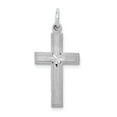 thumbnail image 1 of 14K White Gold Charm Pendant Themed 27 mm 12 Diamond-Cut Cross, 1 of 4