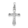 thumbnail image 1 of 14K White Gold Charm Pendant Themed 27 mm 14.35 Polished Inri Crucifix, 1 of 4