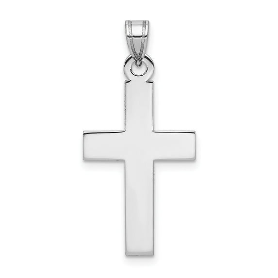 14K White Gold Charm Pendant Themed 29 mm 15 Cross