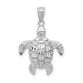 thumbnail image 1 of 14K White Gold Charm Pendant Themed Men'S Open Back Diamond-Cut 24 mm 17, 1 of 4