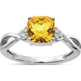 thumbnail image 1 of 14K White Gold Checkerboard Citrine And Diamond Ringsize 7 - Jbsp, 1 of 5