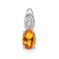 thumbnail image 1 of 14K White Gold Citrine & Diamond Pendant, 1 of 1
