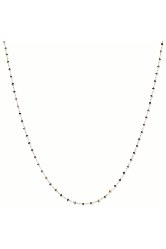 14K White Gold Coffee Brown Diamond Briolette Necklace 20 Inch