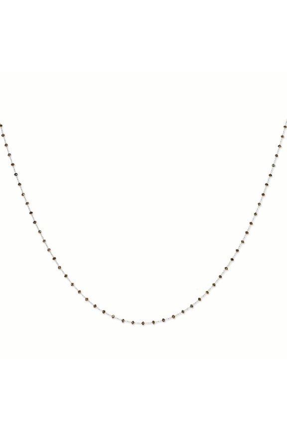 14K White Gold Coffee Brown Diamond Briolette Necklace 36 Inch