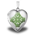 thumbnail image 1 of 14K White Gold "Color Celtic Knot" Sweetheart Locket - 3/4 Inch X 3/4 Inch in Solid 14K Yellow Gold, 1 of 1