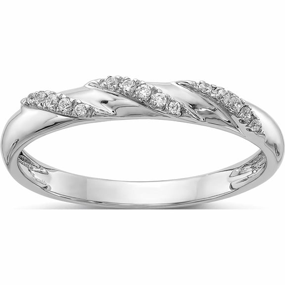 14K White Gold Complete Diamond Trio Ladies Wedding Band (Size 7) Made In India -Jewelry By Sweet Pea
