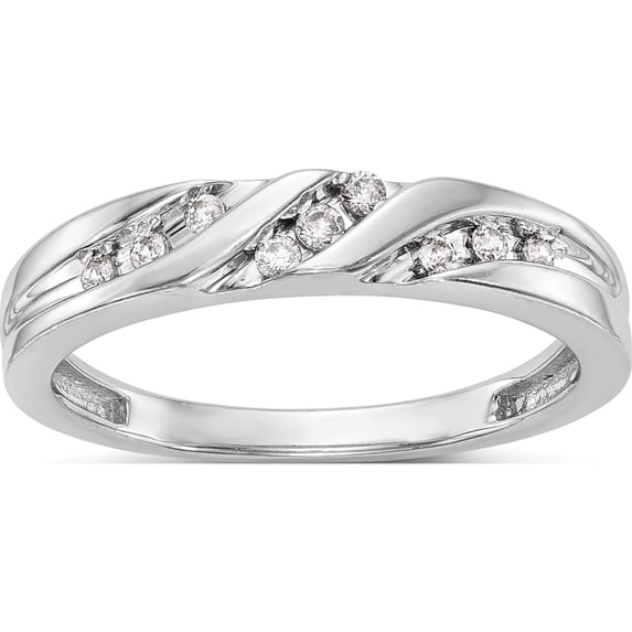 14K White Gold Complete Diamond Trio Ladies Wedding Band (Size 7) Made In India rm3166b-l-012-waa