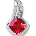 thumbnail image 1 of 14K White Gold Created Ruby And Diamond Chain Slide Pendant (Width 10) (Length 15.9) - Jbsp, 1 of 5