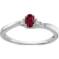 thumbnail image 1 of 14K White Gold Created Ruby And Diamond Ringsize 7 (Width 1.3 To 2.1) - Jbsp, 1 of 5