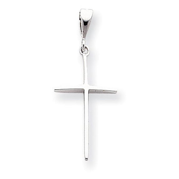 14K White Gold Cross Pendant (33 X 14) Made In Turkey k1173