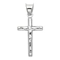 thumbnail image 1 of 14K White Gold Crucifix Cross Charm Pendant - Jesus Christ Engraving with Polished Finish - Unique & Beautifully Crafted Fine Jewelry - Perfect for Men & Women for All Occasions, 20 x 12 mm, 0.7 gms, 1 of 8
