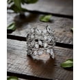 thumbnail image 1 of 14K White Gold Plated Crystal Plated Leaf Ring Made with crystals, 1 of 4