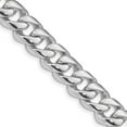 thumbnail image 1 of 14K White Gold Curb Chain Necklace 22 inch 9.6 mm Hand Polished Rounded Link with Box Catch Clasp, 1 of 2