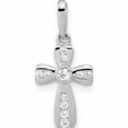 thumbnail image 1 of 14K White Gold Cz Cross Pendant (17 X 8) Made In Vietnam -Jewelry By Sweet Pea, 1 of 8